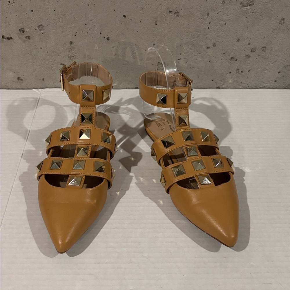 Mix No. 6 India Stud Ankle Strap Pointed Toe Flats - Size 6.5 - Picture 2 of 8